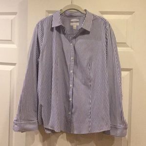 Charter Club blue and white stripe blouse